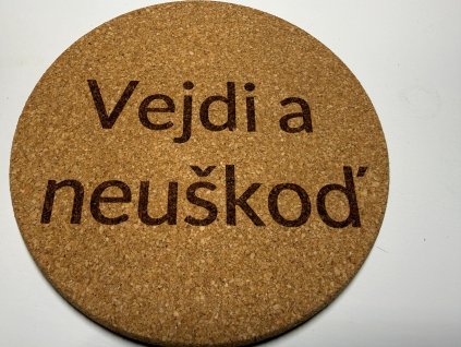 Podtácky 4ks korek - nápis na přání