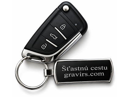 Gravírovaný prívesok na kľúče Šťastnú cestu v aute