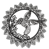 Gravírovaná mandala s kolibříkem