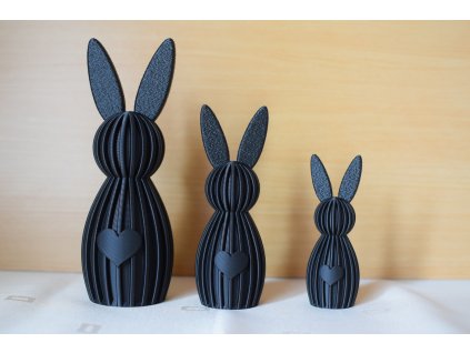 3D tlačená veľkonočná dekorácia – Sada zajacov so srdcom (4)