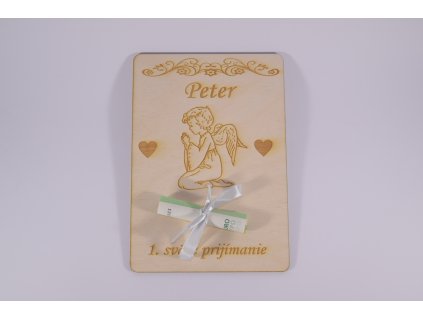 drevena obalka na peniaze pre prve svate prijimanie darcek a pamiatka s anjelikom (2)