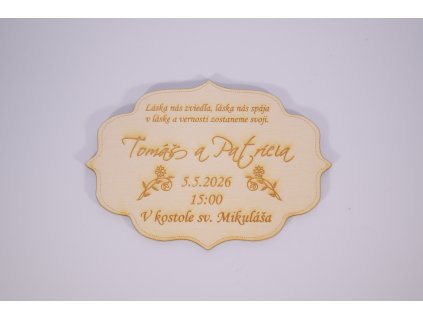 unikatne svadobne oznamenie gravirovane drevené