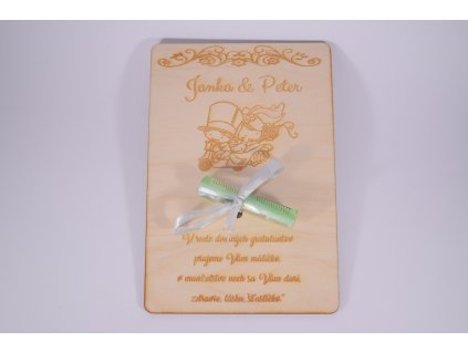 Luxusná drevená obálka na peniaze s osobným gravírovaním - Ideálny dar pre špeciálne príležitosti