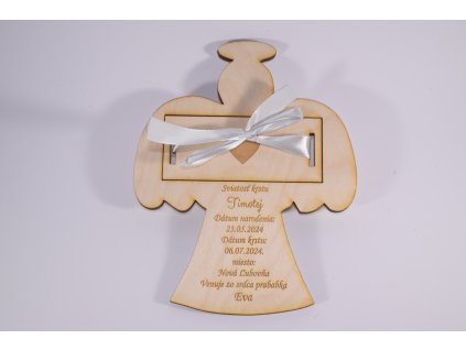 drevena obalka na peniaze v tvare anjelika s vlastnym textom (2)