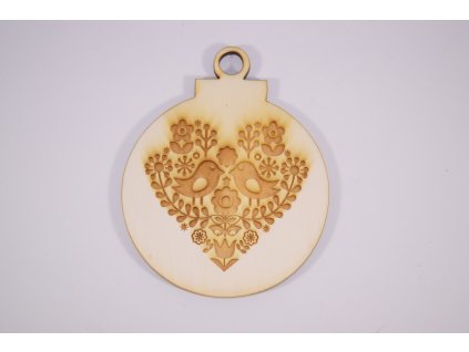 Vianočná guľa s gravírovaným ľudovým motívom 3