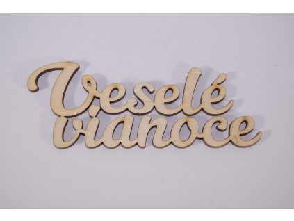 vyrezavany napis vesele vianoce