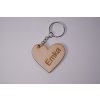 drevena klucenka srdiecko s menom na zelanie