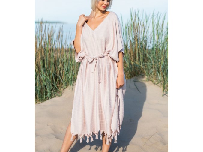 bamboo kaftan dusty rose