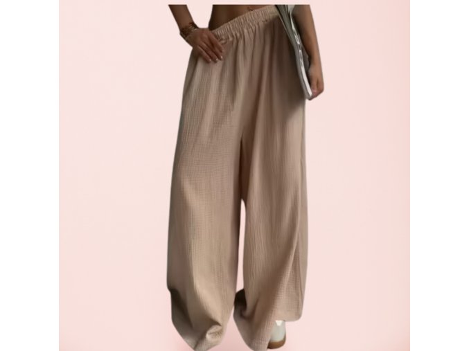 Lea mušelínové kalhoty ecru