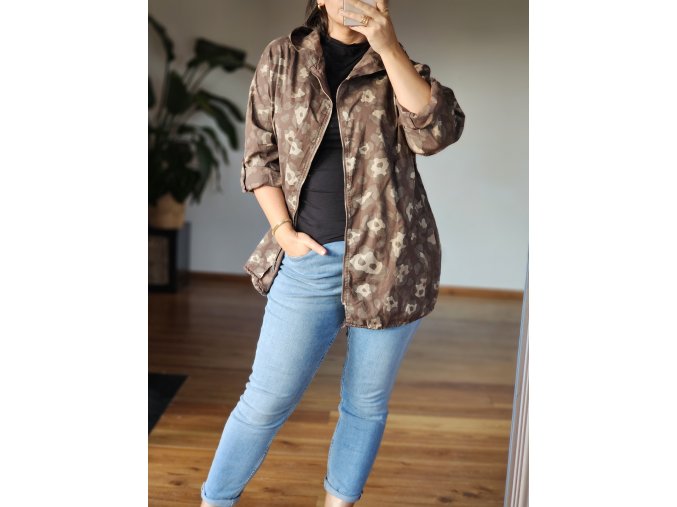 Lehká Bunda s Leopardím Vzorem army