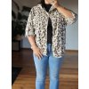Lehká Bunda s Leopardím Vzorem beige