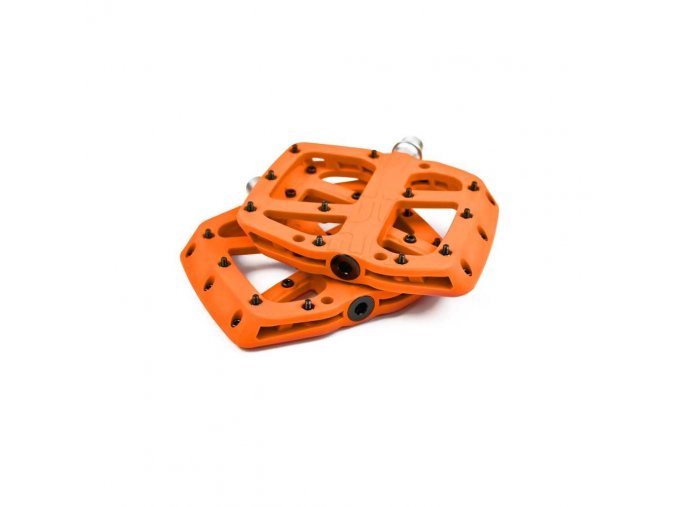 e thirteen base flat pedal composite body 22 pins naranja