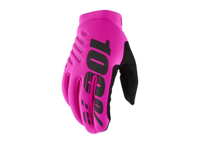 brisker women gloves neon pink black 01