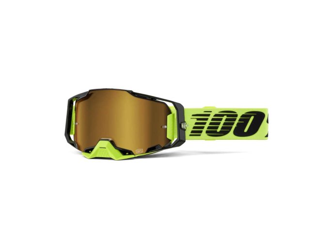 armega goggle neon yellow mirror gold lens