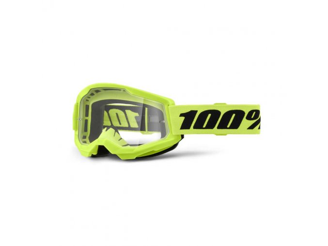 strata 2 goggle neon yellow clear lens