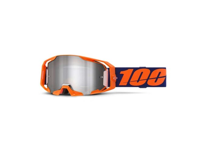 armatic goggle neon orange mirror silver flash lens