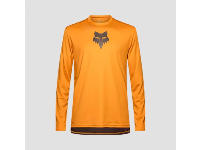 33412 213 FOX Ranger Ls Jersey Fox Head Caramel Brown 01