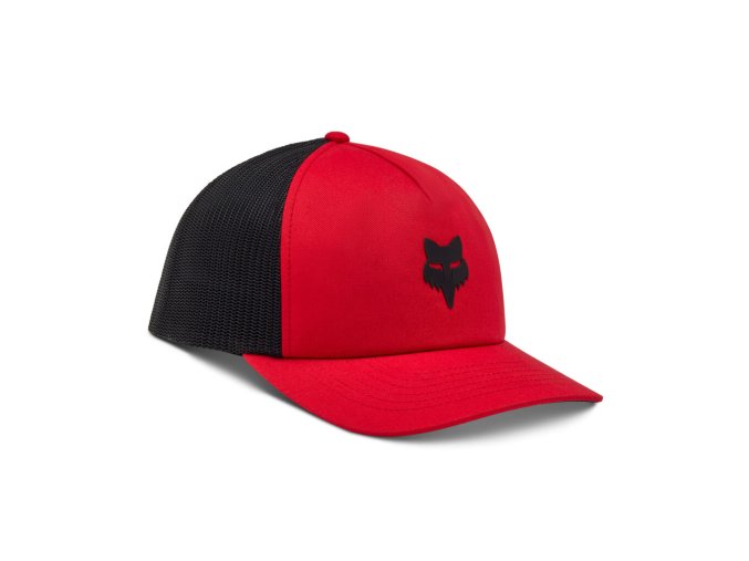 33143 122 FOX Head Trucker Hat Flame Red 01