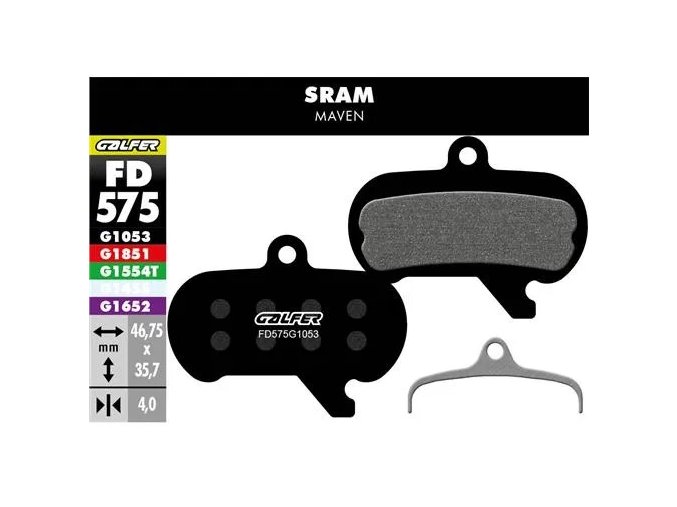 Brzdové platničky GALFER FD575 SRAM Maven
