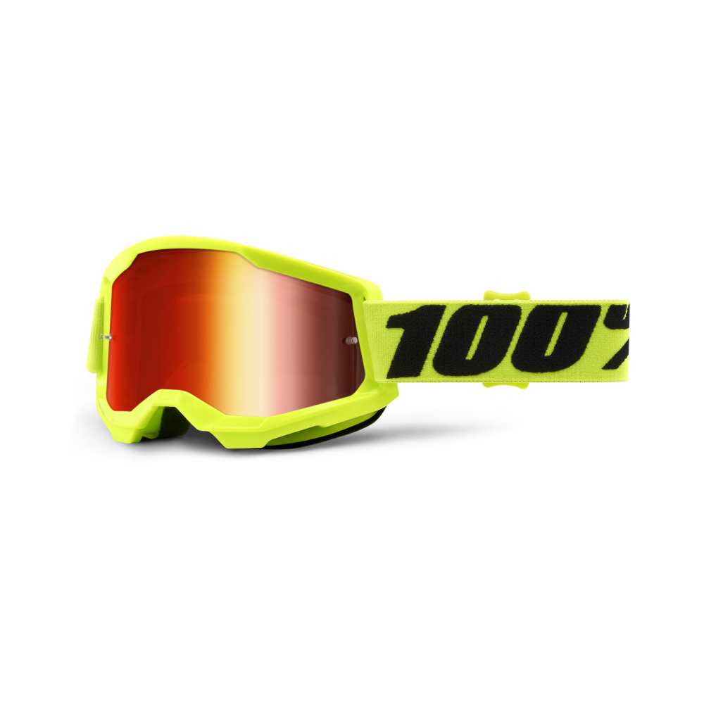100% MX Okuliare 100% STRATA 2 Fluo Yellow - Mirror Red lens