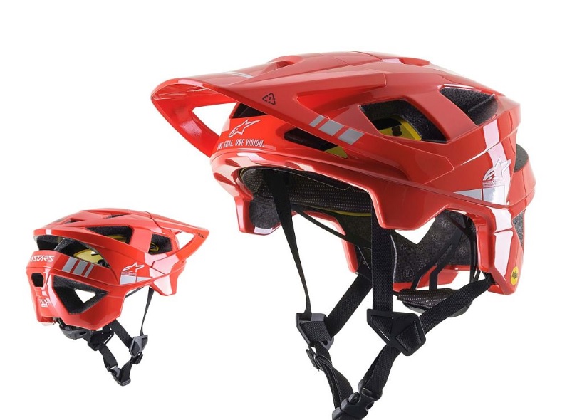 Prilba ALPINESTARS Vector TECH MIPS A2 Bright Red / Light Grey Glossy Veľkosť: S