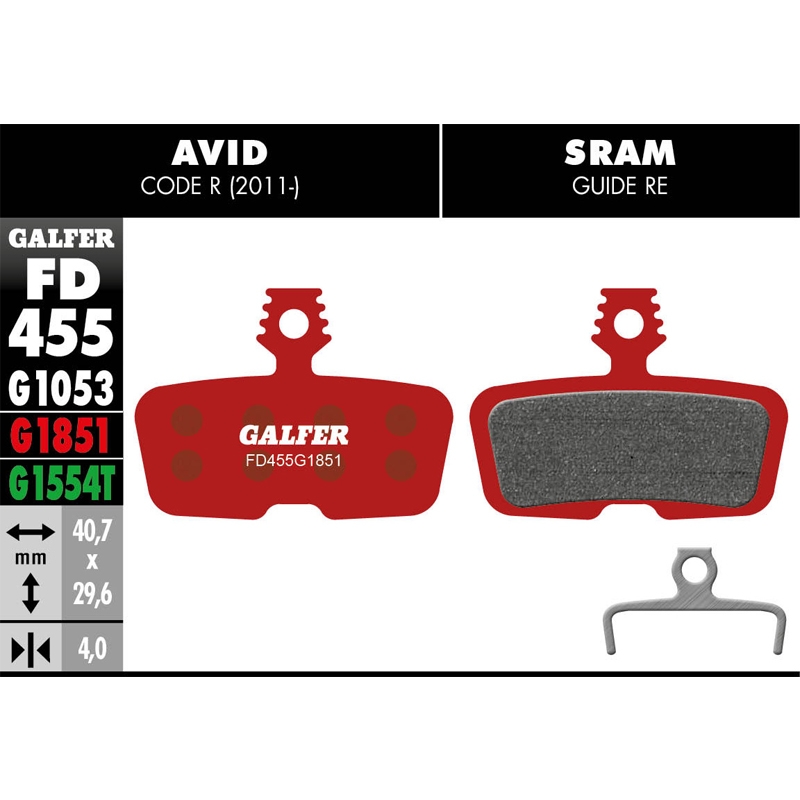 Brzdové platničky GALFER FD455 Avid, SRAM Zmes: ADVANCED