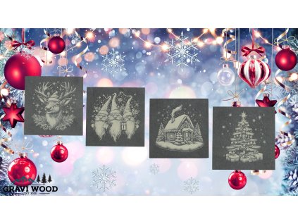 Set bridlicových podtáckov Vianočné 2 01