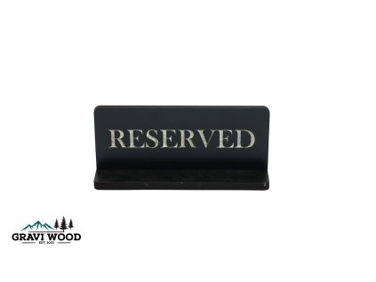 Rezervačná tabuľka na stôl „Reserved“ čierna
