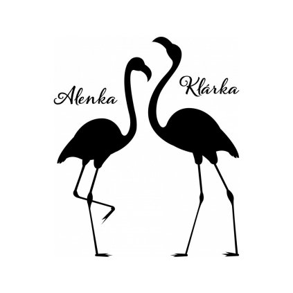 Samolepky na zeď Plameňáci s dětskými jmény