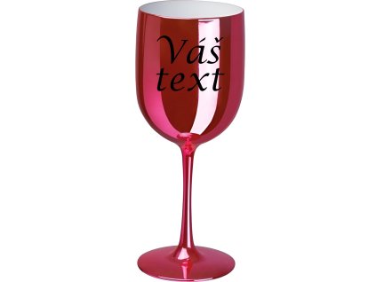 Nerozbitná sklenice na víno růžová lesklá 45 cl s vlastním nápisem