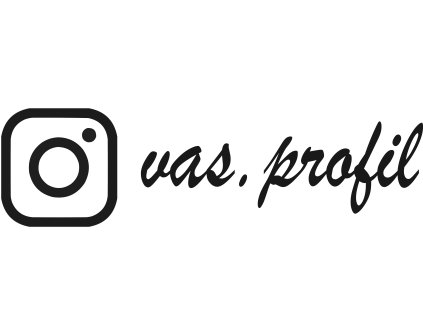 Samolepka vlastní Instagram profil - font Brush Script MT