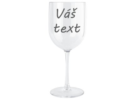 Čirá nerozbitná plastová sklenice na víno Leny s vlastním textem – 440 ml