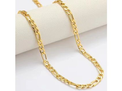 Masivní pánský řetízek Figaro Gold z chirurgické oceli NC15860G