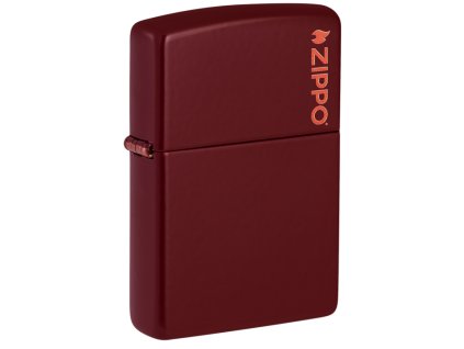 Klasický zapalovač Zippo v barvě Merlot s potiskem loga.