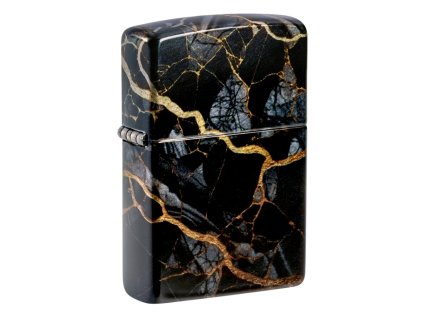 Zapalovač Zippo s mramorovým designem vytvořeným technologií 540 Fusion na povrchu Tumbled Chrome.