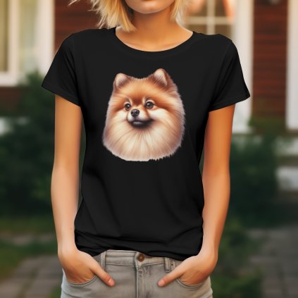 Dámské tričko s potiskem Pomeranian