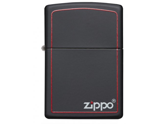 Zippo Black Matte with Zippo & Border 26117