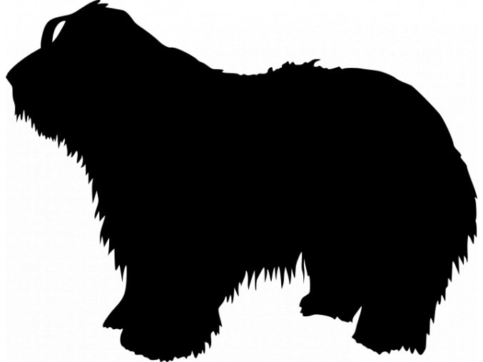 Samolepka pes - Bearded kolie