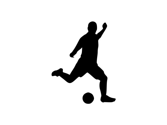 Samolepka - Fotbal - silueta fotbalista střední záloha i útok