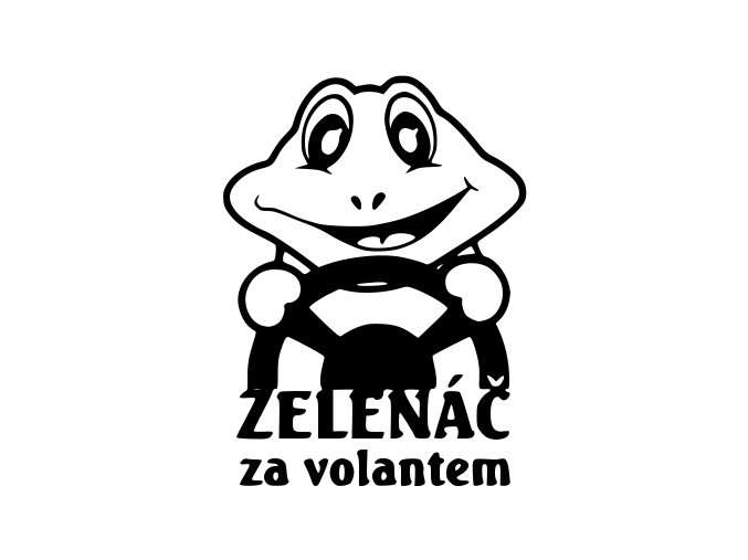 Samolepka na auto - Zelenáč za volantem