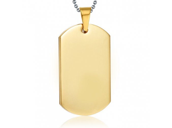 Přívěsek z chirurgické oceli - Dog tag , Vojenská známka PN004 Gold