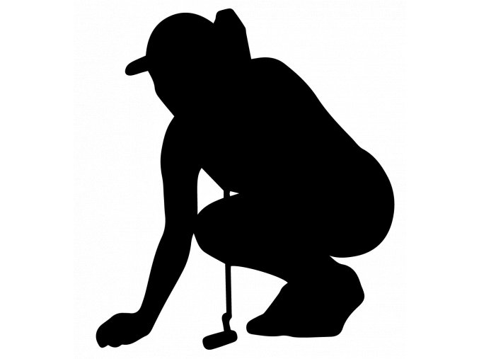 Samolepka - golfistka na greenu