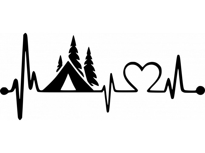 Samolepka tlukot srdce camping