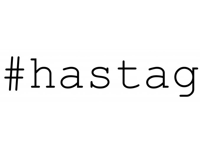 Vlastní #HashTag - samolepka na auto - font Courier New