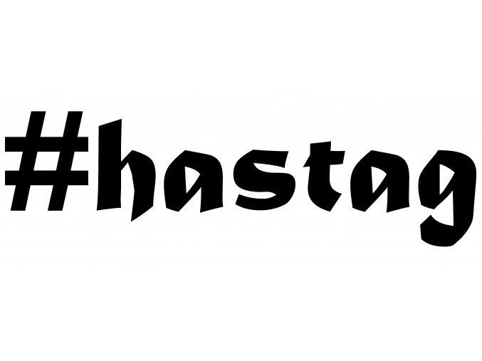 Vlastní #HashTag - samolepka na auto - font Matura MT Script Capitals