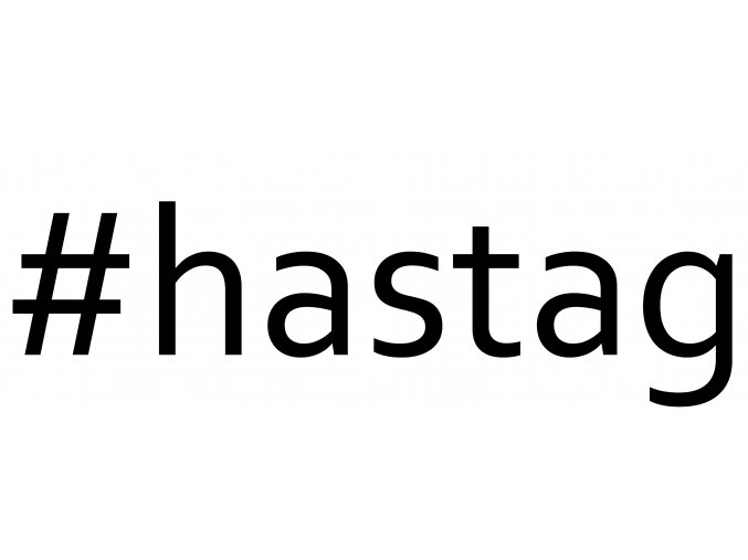 Vlastní #HashTag - samolepka na auto - font Corbel
