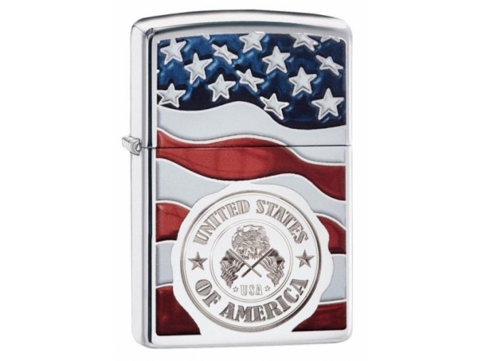 Zapalovač Zippo America Stamp on Flag 