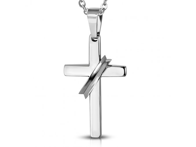 Přívěsek Kříž s kruhem chirurgická ocel