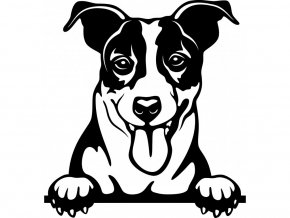 Samolepka pes Jack Russell teriér jazyk