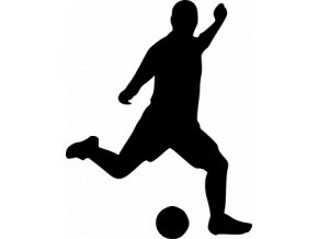 Samolepka - Fotbal - silueta fotbalista střední záloha i útok